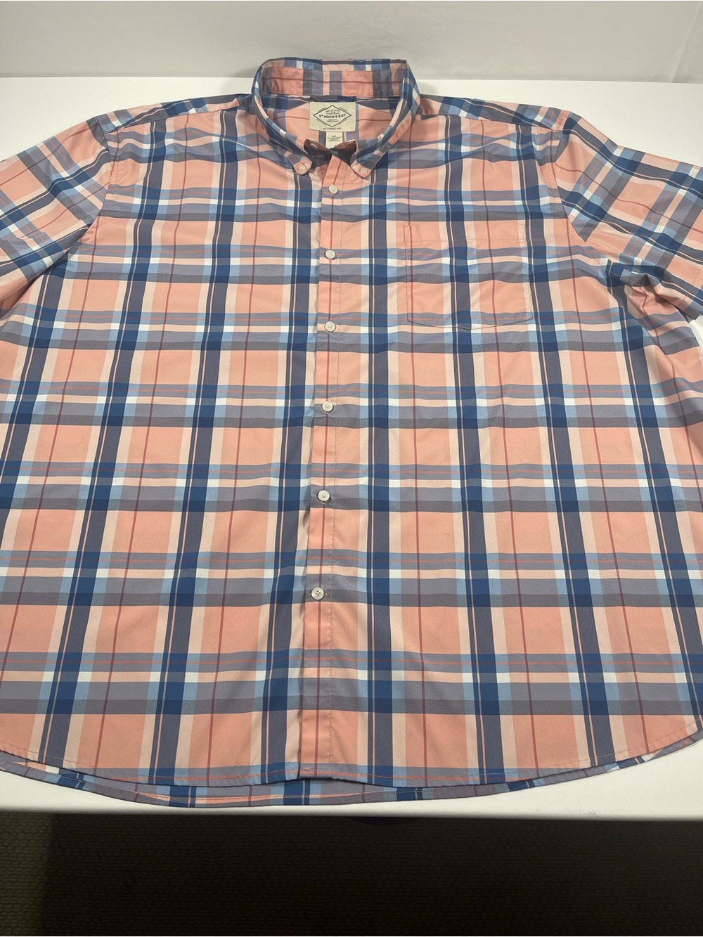 St. John's Bay  Classic Fit Button Down Shirt, Men's 4XL Pink And Blue SKU#0208